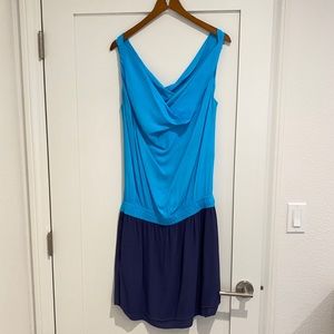 Diane Von Furstenberg Blue Silk Dress Summer 12